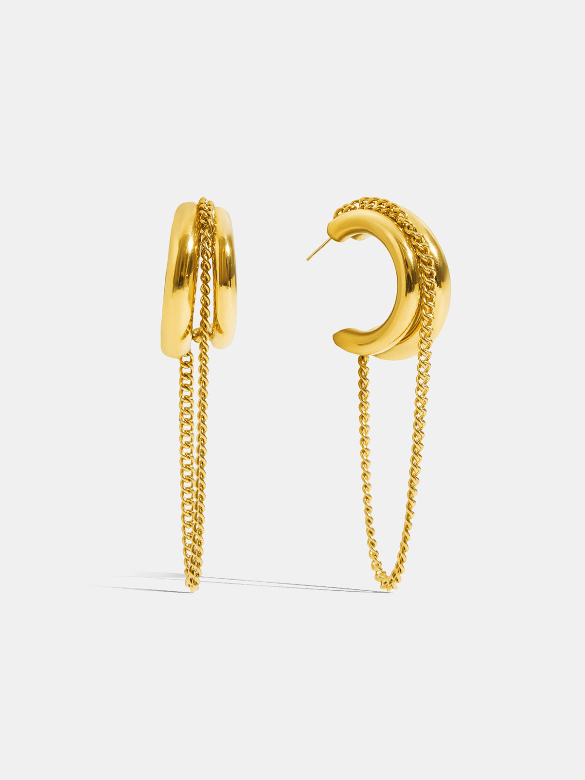 Chain Tassel C-Hoop Earrings