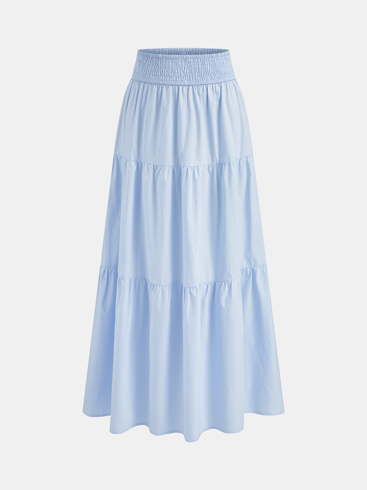 Cotton Smocked Tie-Front Top & Tiered Skirt Set
