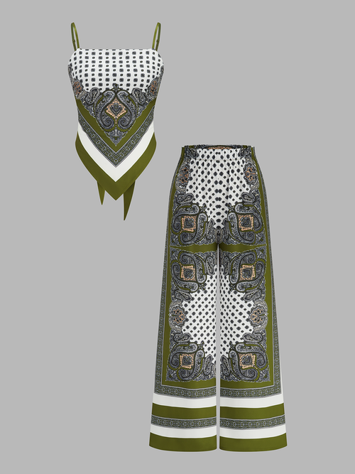 Paisley Print Cami Top & Pants Set