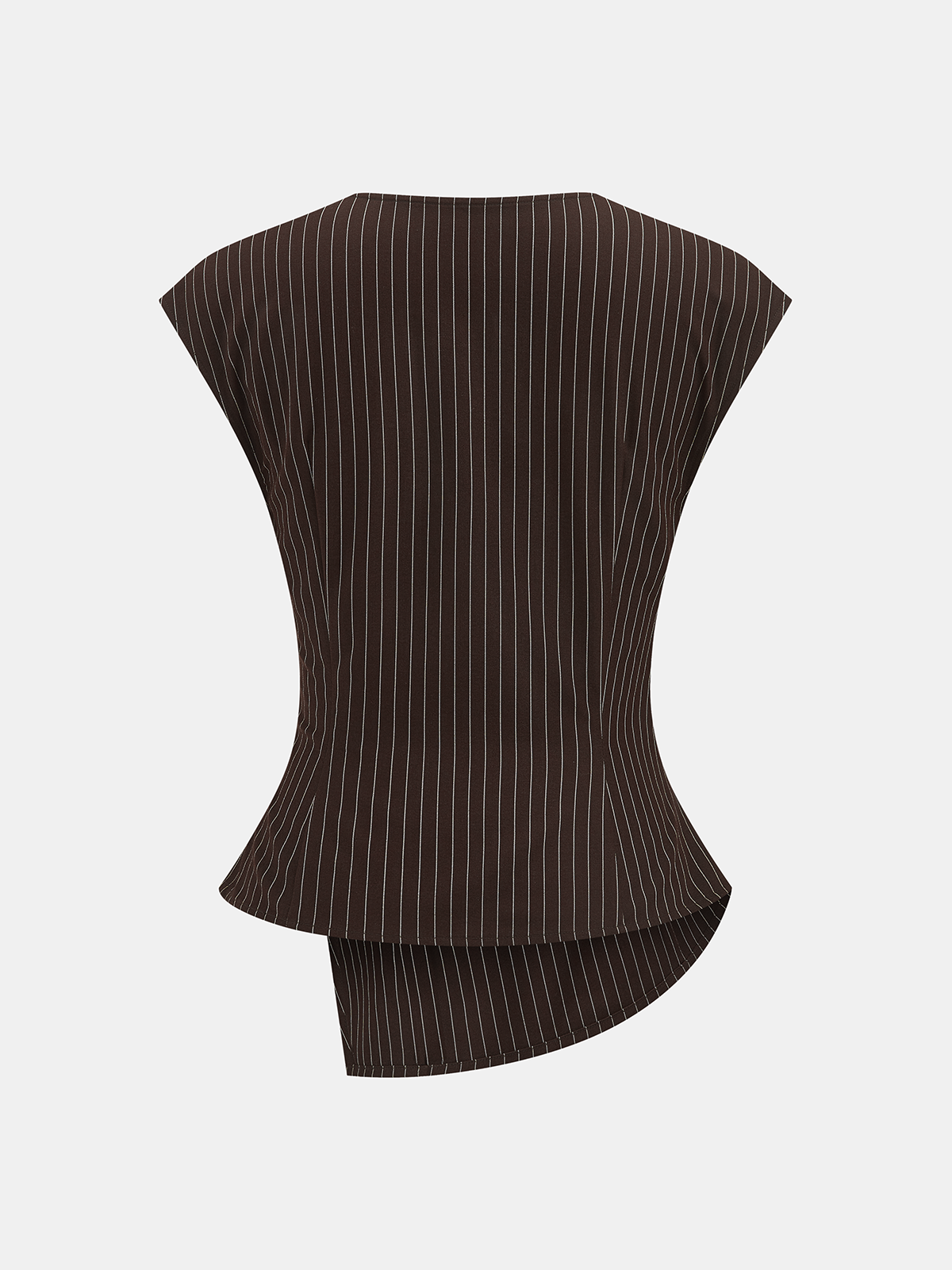 Pinstripe Sleeveless Blouse & Wide-Leg Pants Set