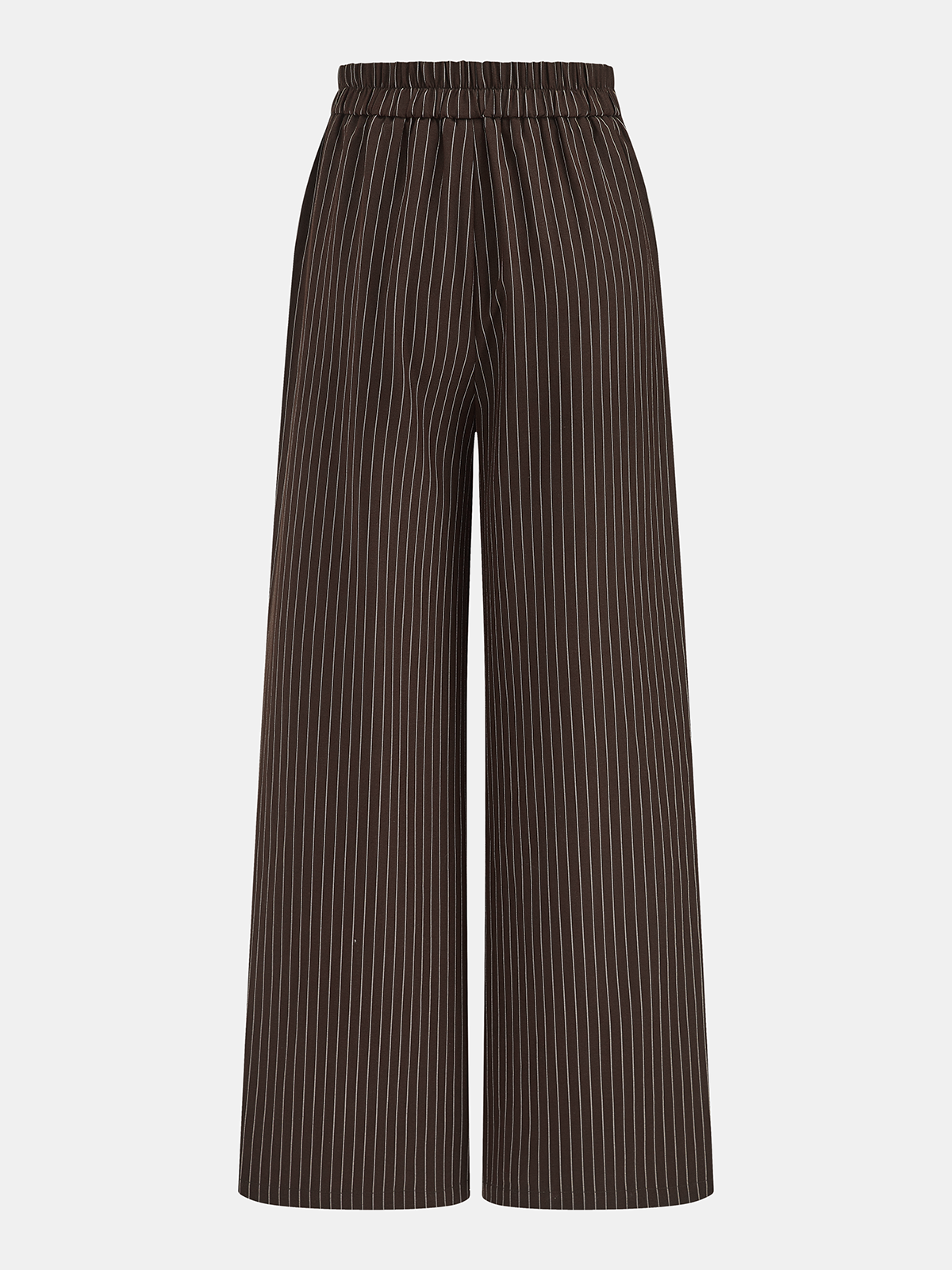 Pinstripe Sleeveless Blouse & Wide-Leg Pants Set