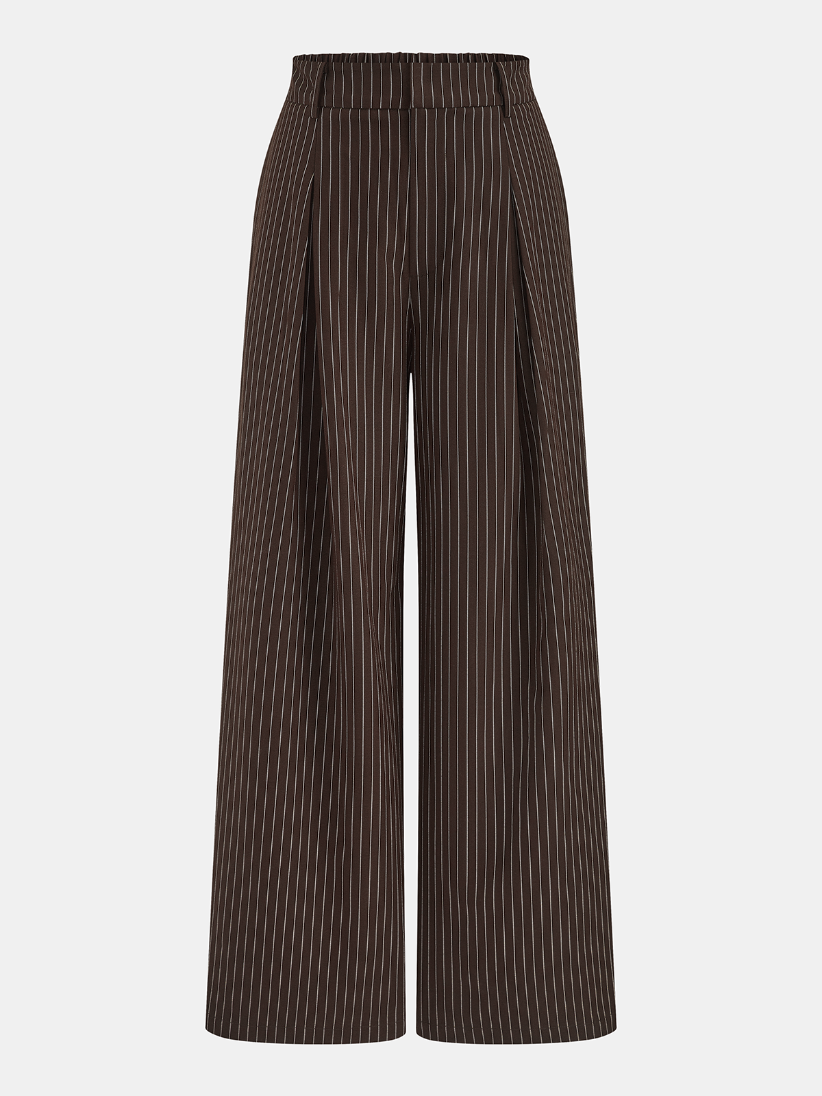 Pinstripe Sleeveless Blouse & Wide-Leg Pants Set