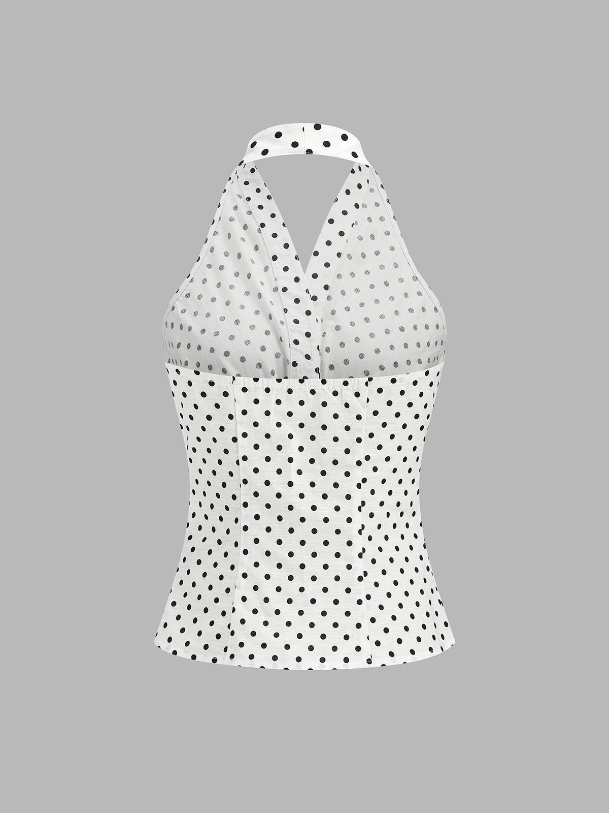 Polka Dot Ruched Halter Top
