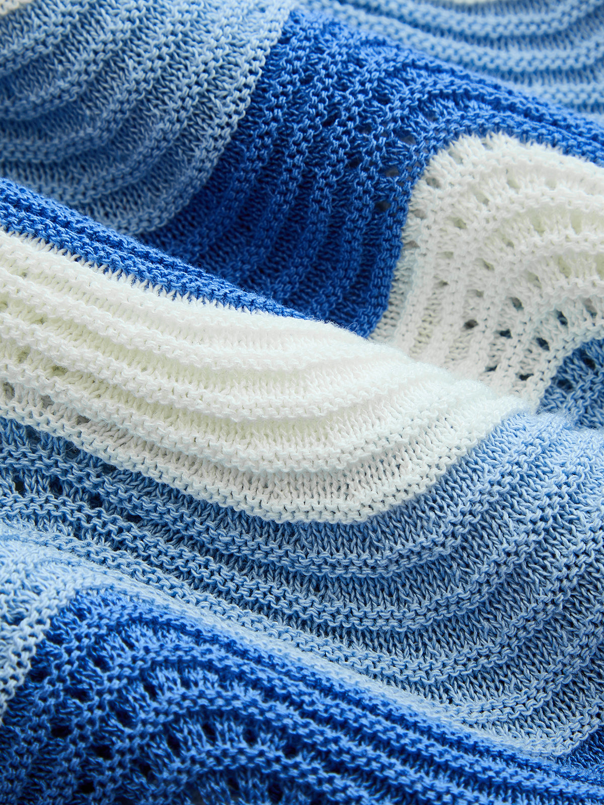 Wavy Knit Two Piece Shorts Set