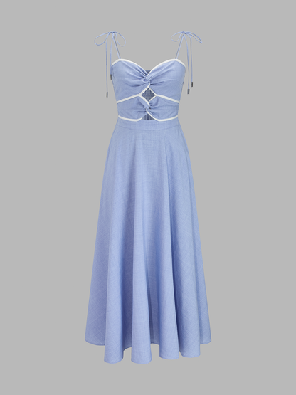 Cutout Tie Strap Maxi Dress