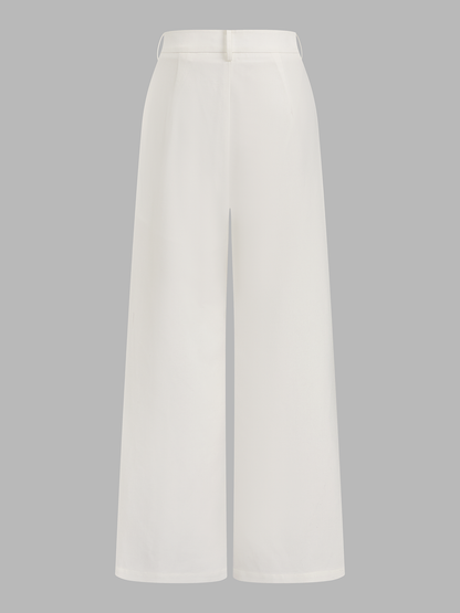 Embroidered Linen Blend Halter Top & Pants Set