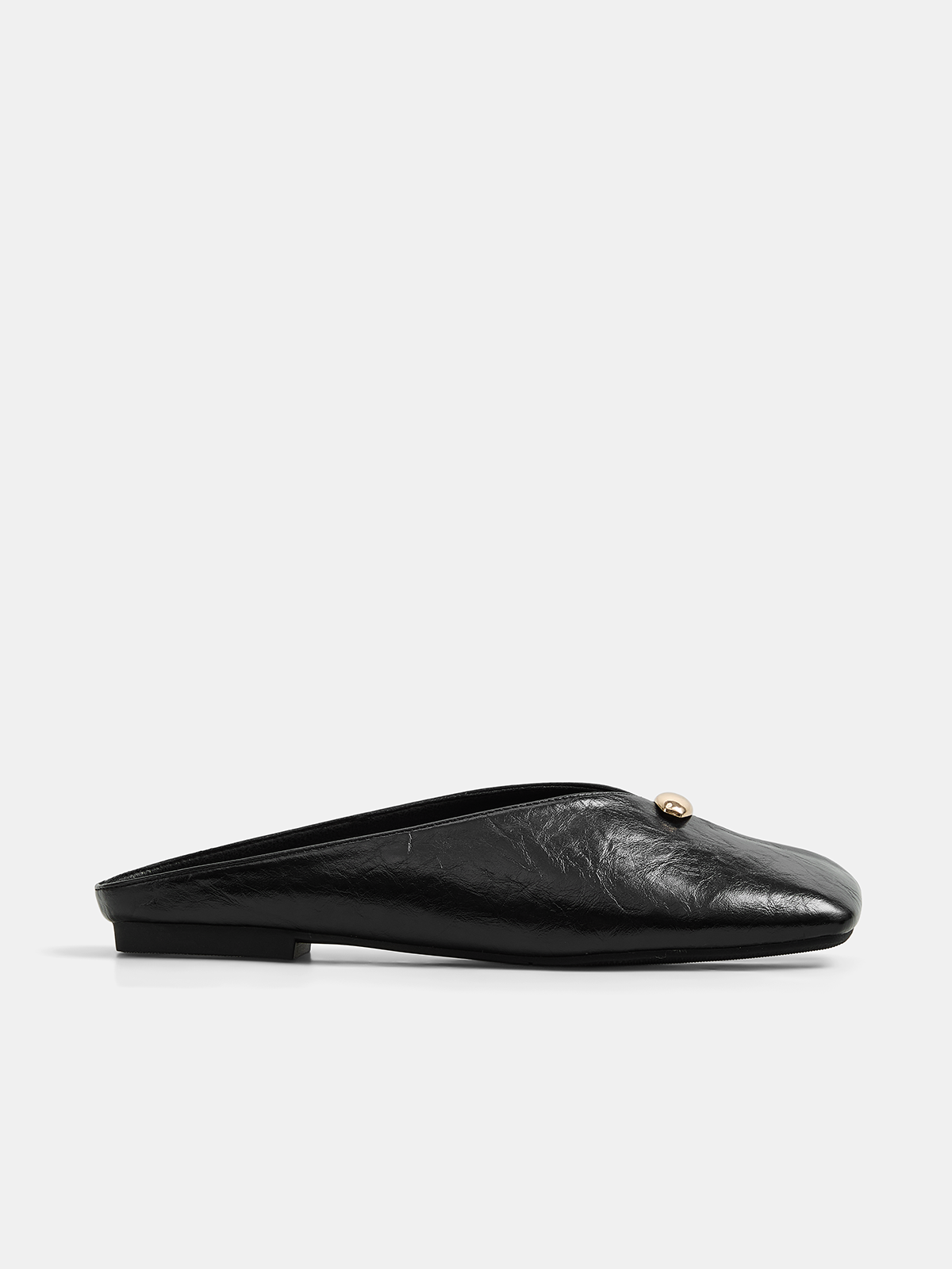 Square Toe Metal Decor Backless Mules