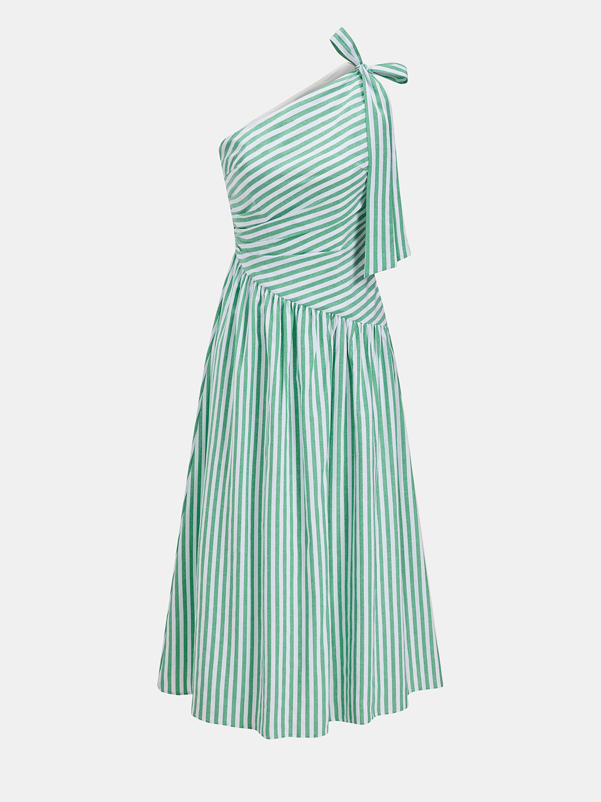 Striped One-Shoulder Maxi Dress