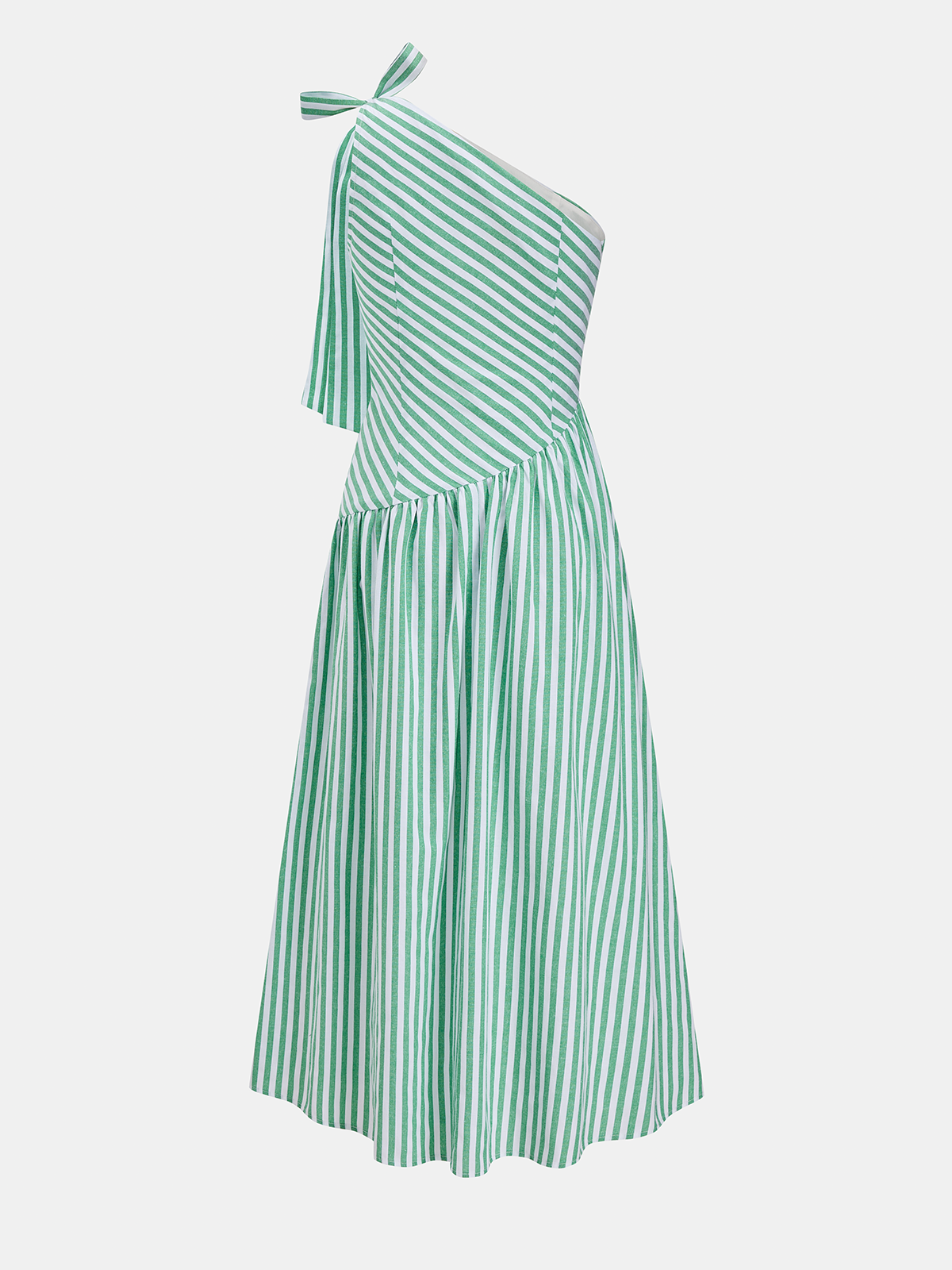 Striped One-Shoulder Maxi Dress