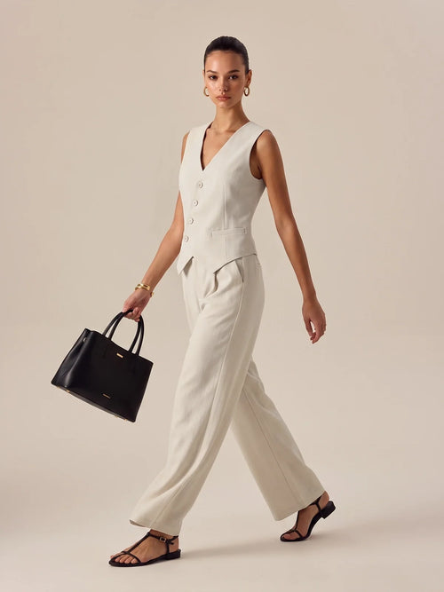 Sleeveless Asymmetrical Vest & Pants Set