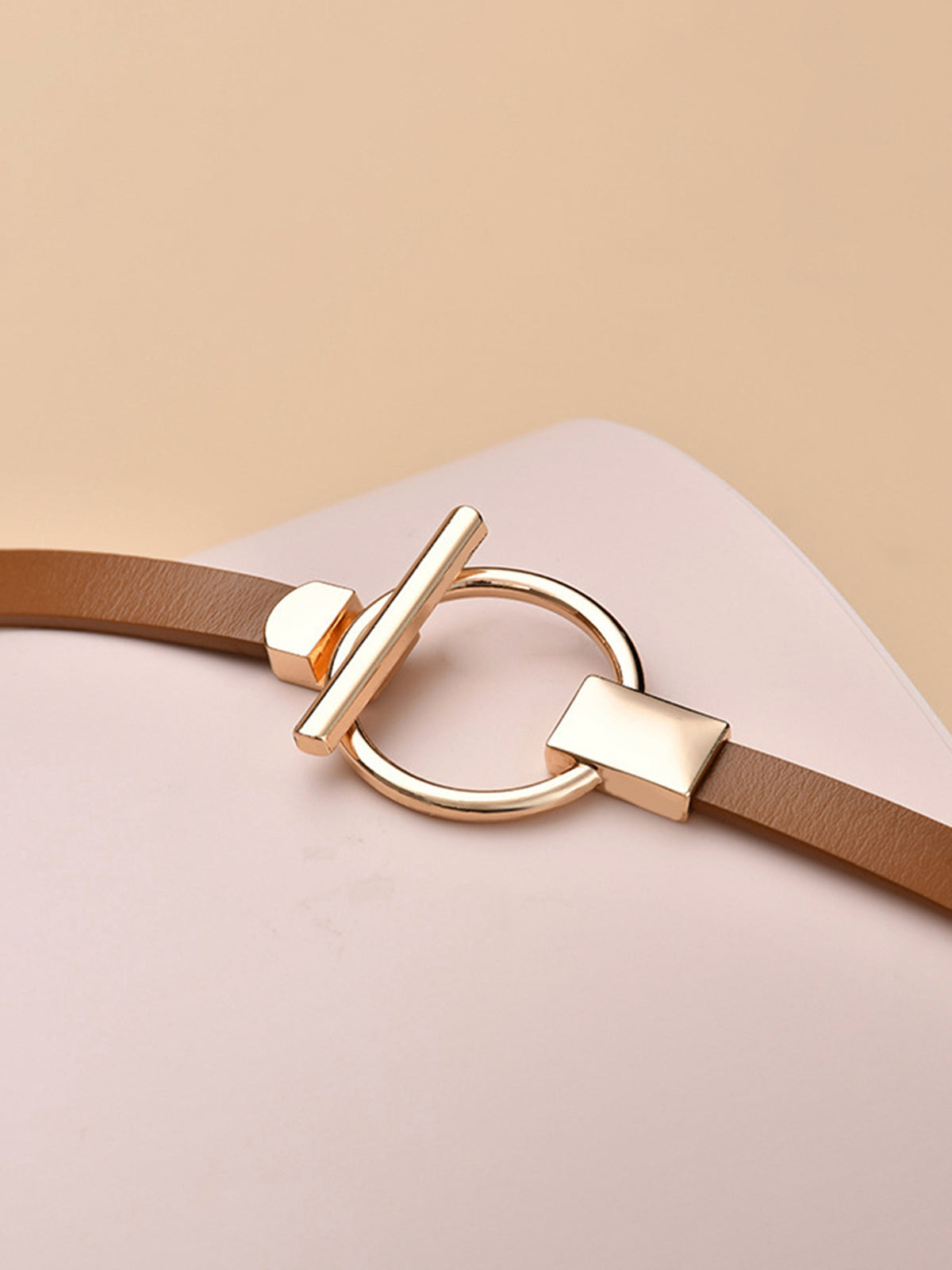 Slim Metal Buckle Leather Belt