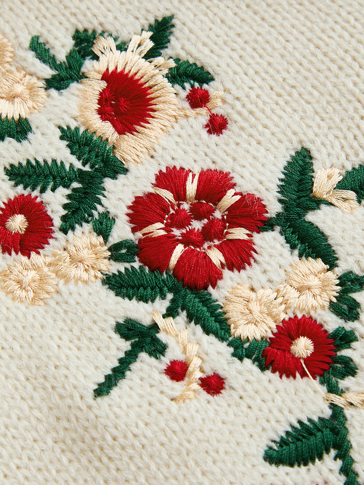 Floral Embroidered Knit Vest
