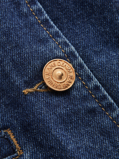 One Shoulder Buttoned Denim Vest