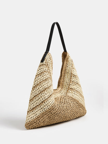 Straw Woven Large Shoulder Tote Bag