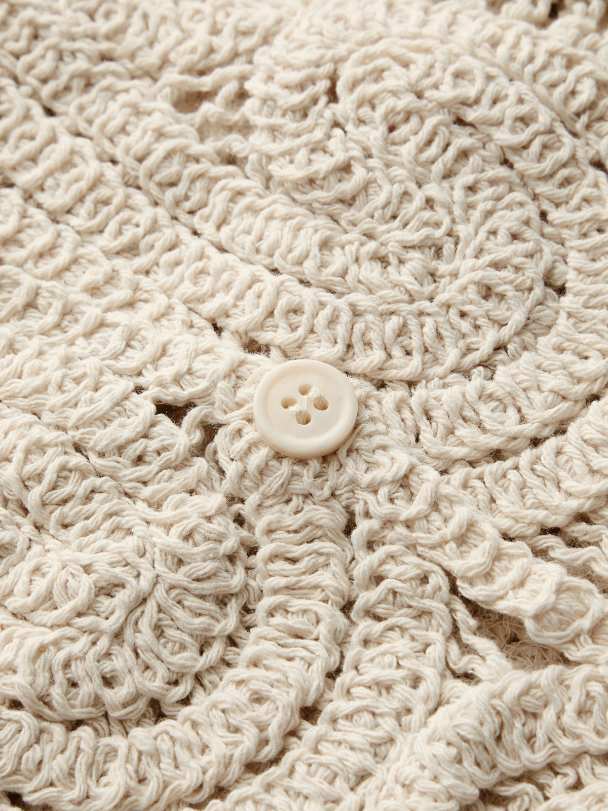 Crochet Sleeveless V-Neck Button Front Vest