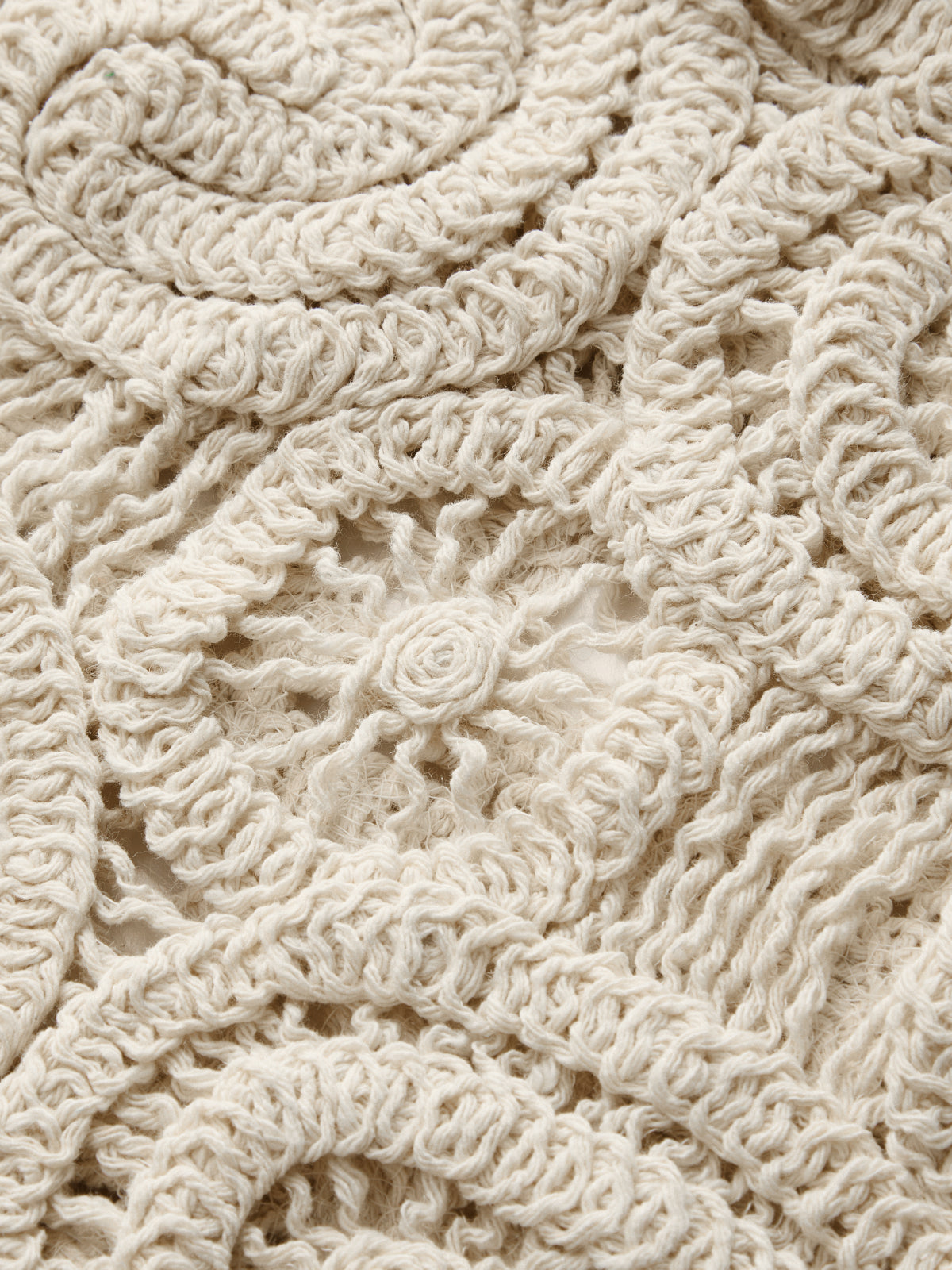 Crochet Sleeveless V-Neck Button Front Vest