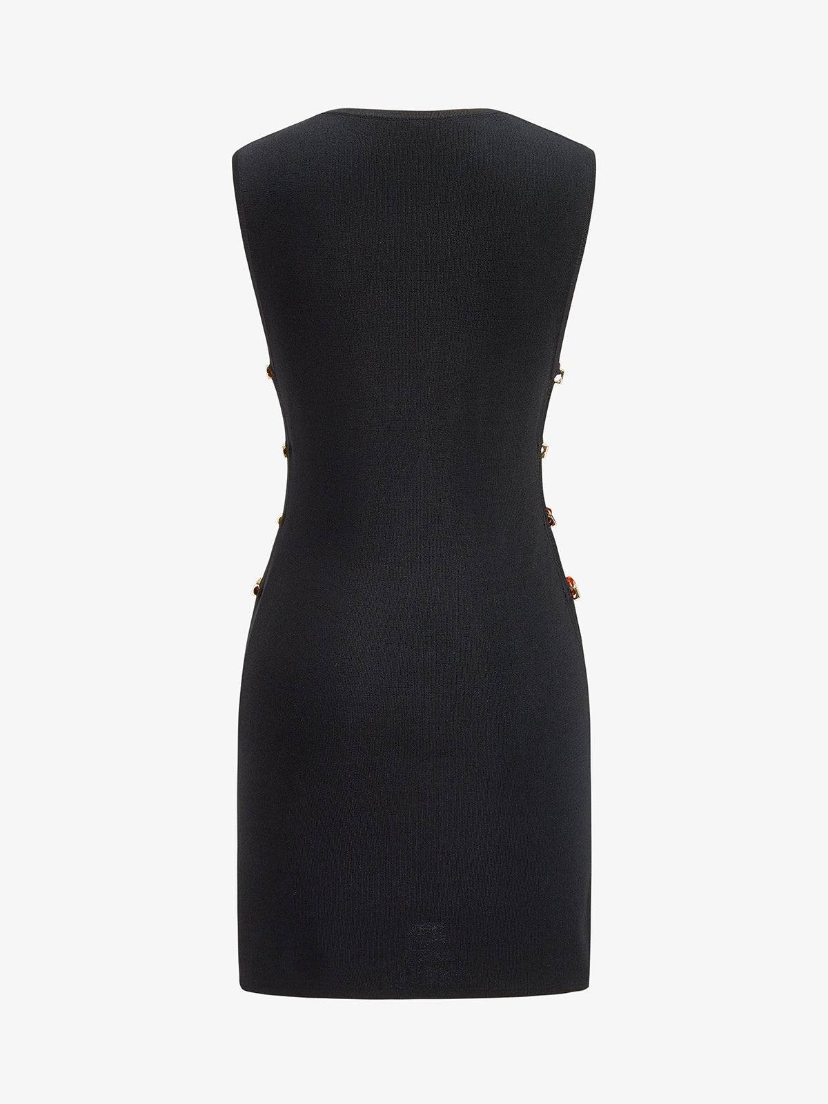 Amber Bead Cutout Sleeveless Knit Mini Dress