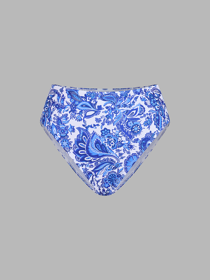 Paisley Halter High Waist Bikini Set