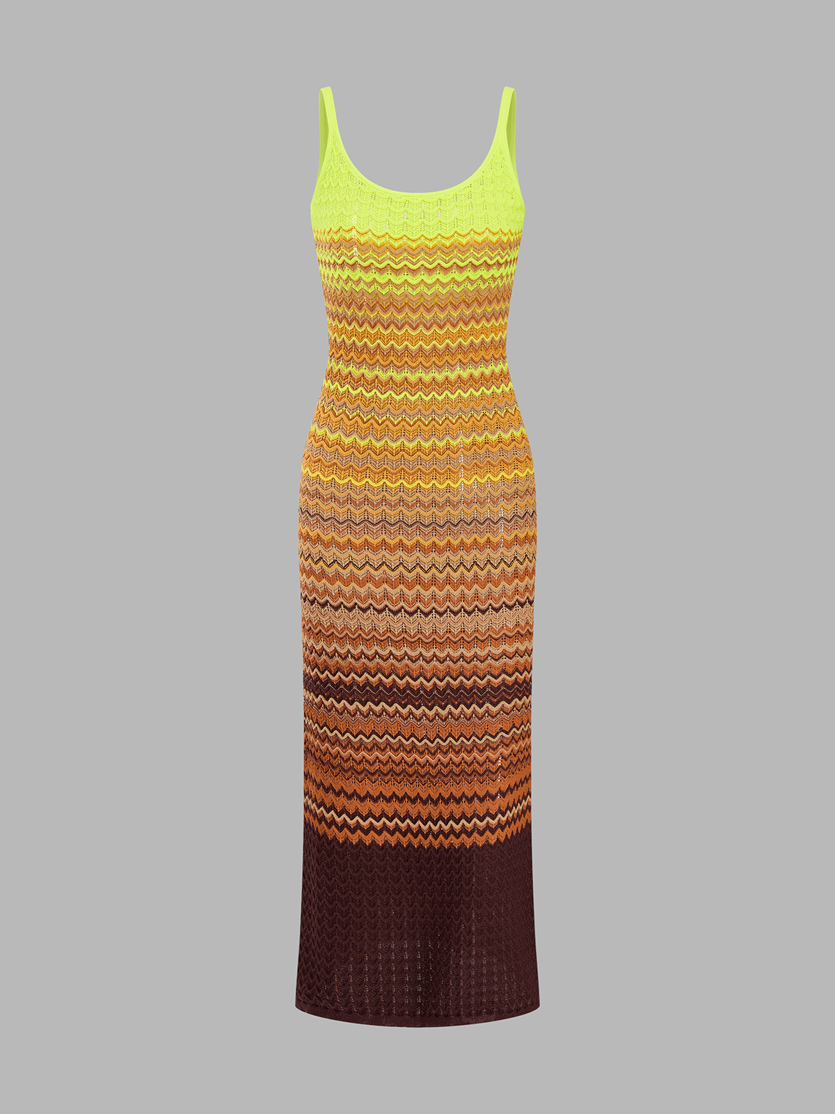 Gradient Chevron Knit Midi Dress