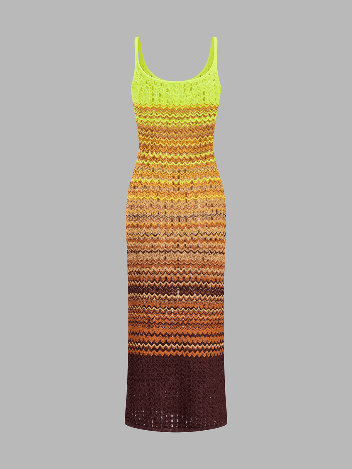 Gradient Chevron Knit Midi Dress