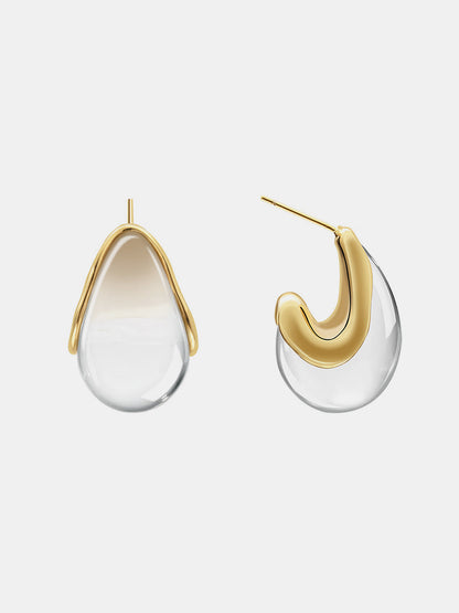 Irregular Transparent Resin Stud Earrings