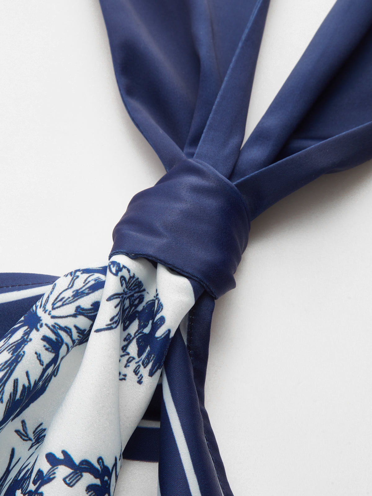 Porcelain Print Scarf Style Halter Blouse