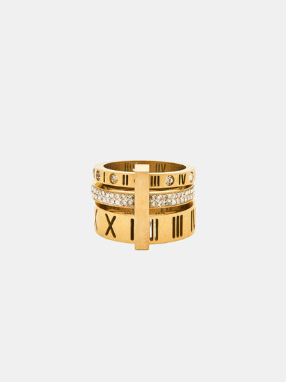 Roman Numeral Diamond Band Ring