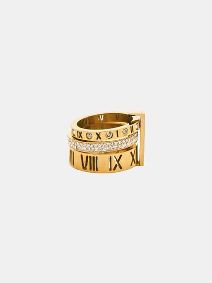 Roman Numeral Diamond Band Ring