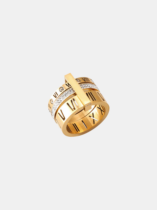 Roman Numeral Diamond Band Ring