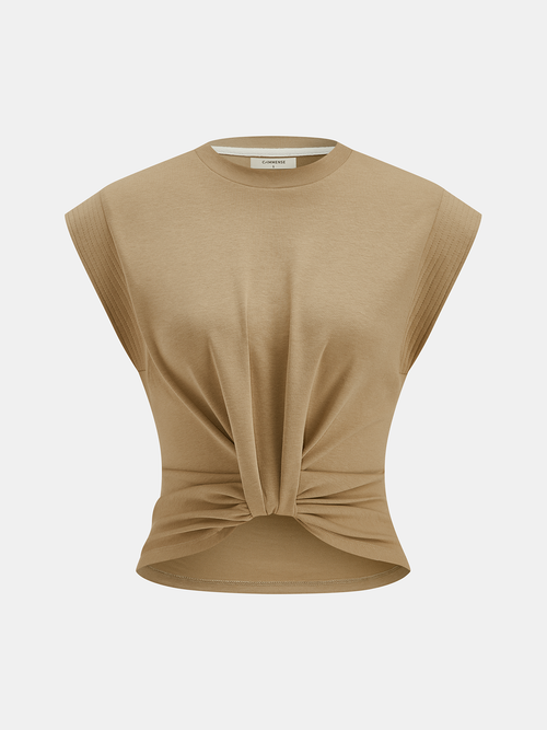 Twisted Cropped Sleeveless Tops