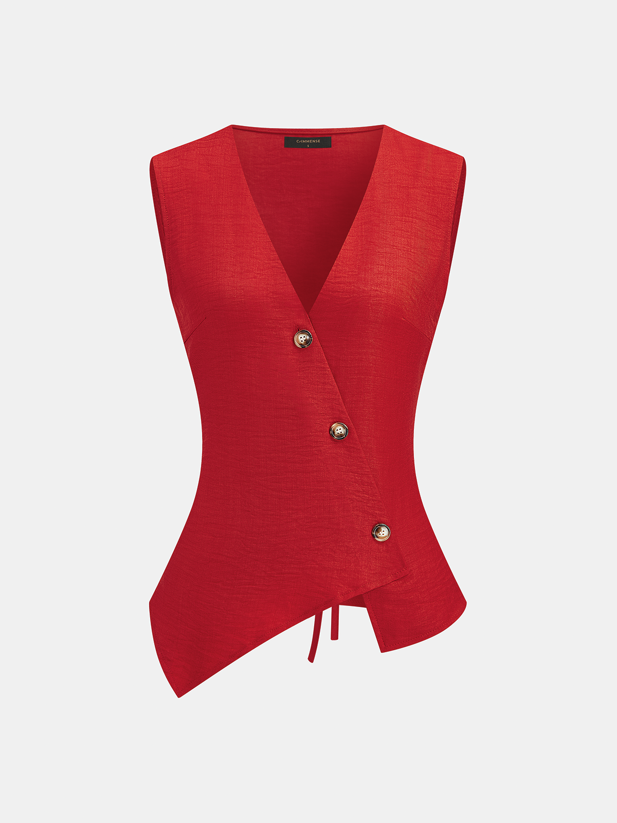 Asymmetrical Button Vest & Shorts Set