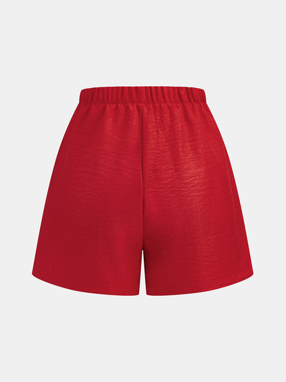 Asymmetrical Button Vest & Shorts Set