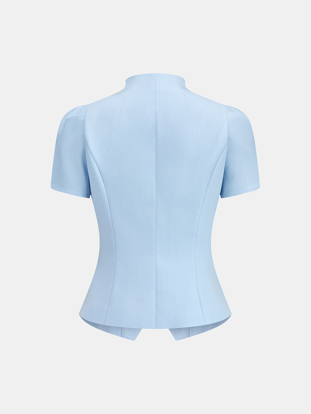 Stand Collar Lace Trim Blouse