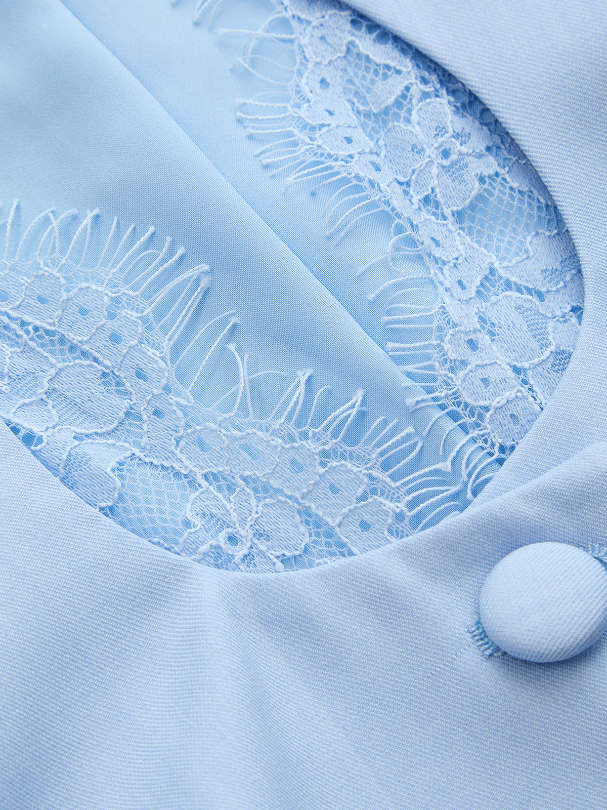 Stand Collar Lace Trim Blouse