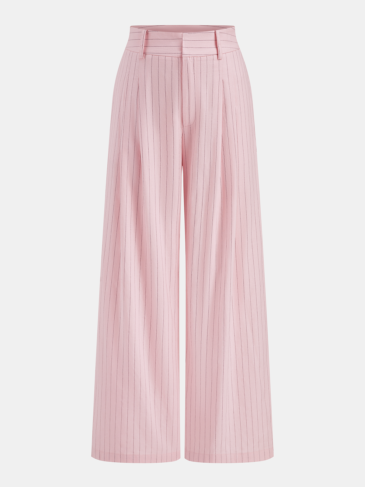 Pinstriped Cotton Linen Vest & Pants Set