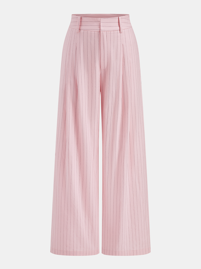 Pinstriped Cotton Linen Vest & Pants Set