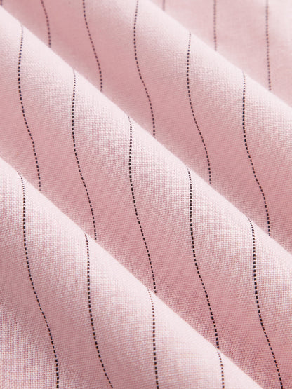 Pinstriped Cotton Linen Vest & Pants Set
