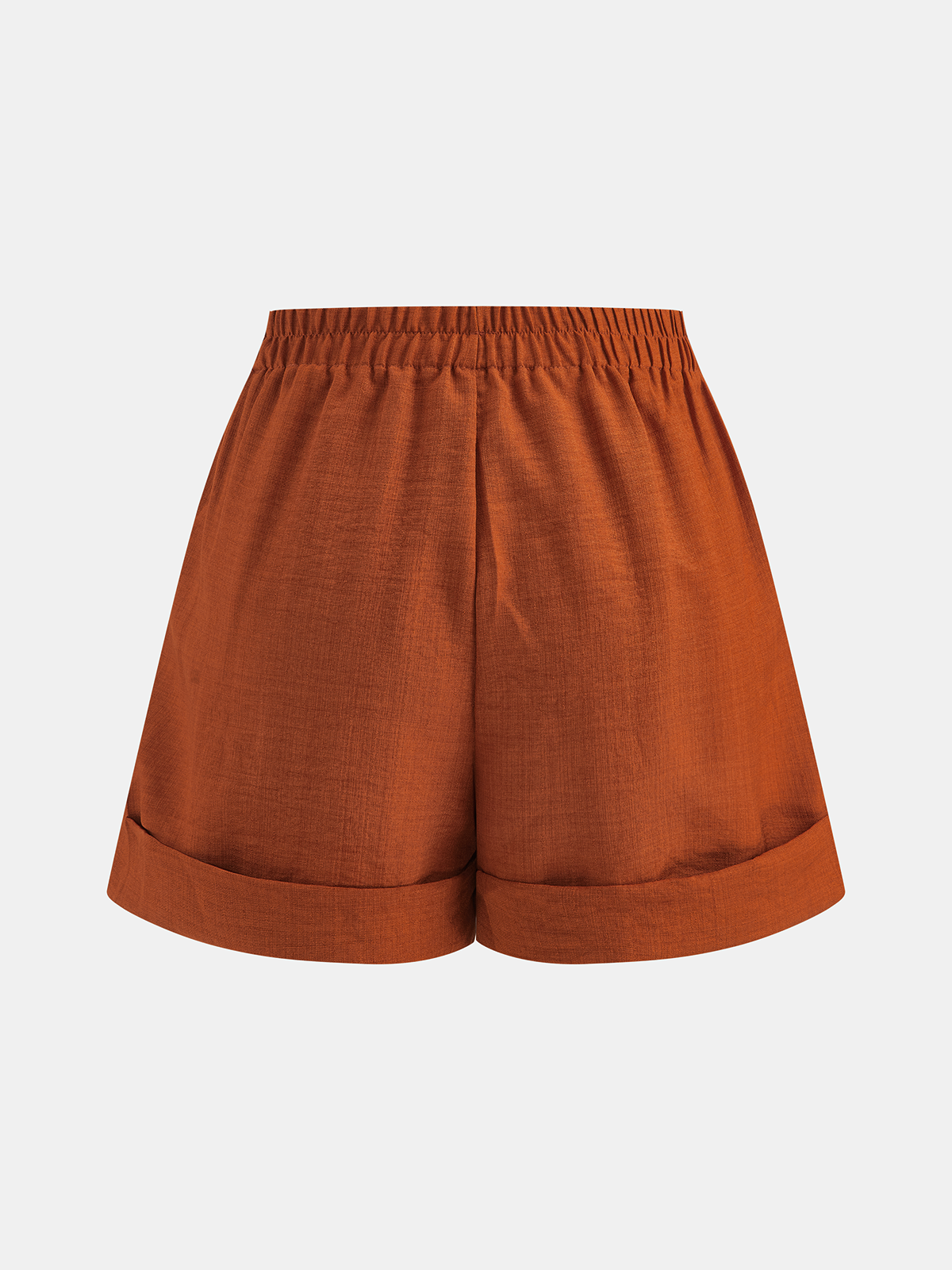 Cotton Linen Loose Shirt & Roll Cuff Shorts Set