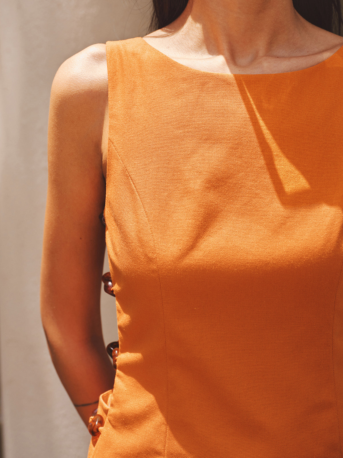 Amber Bead Side Cutout Mini Dress
