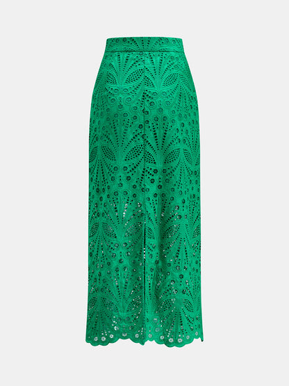 Hollow Lace Two Piece Skirt Set