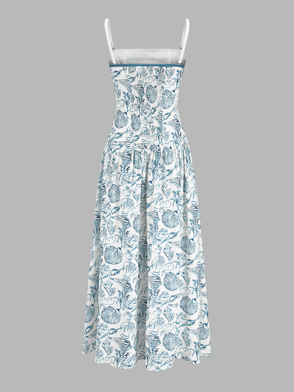 Seashell Print Cami Maxi Dress