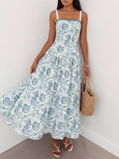 Seashell Print Cami Maxi Dress