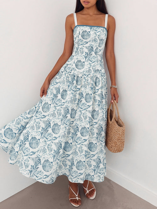 Seashell Print Cami Maxi Dress