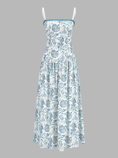 Seashell Print Cami Maxi Dress