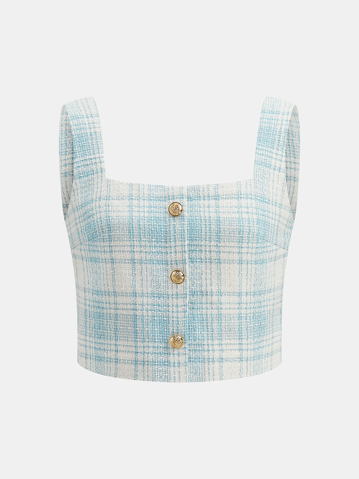 Plaid Tweed Two Piece Shorts Set