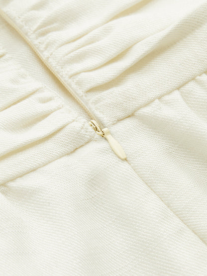 Tencel Blend Ruched Waist Wide Leg Jumpsuit