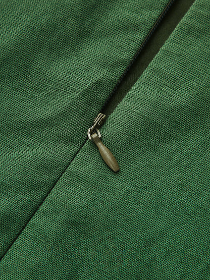Rickrack Trim Cotton Linen Cami Mini Dress