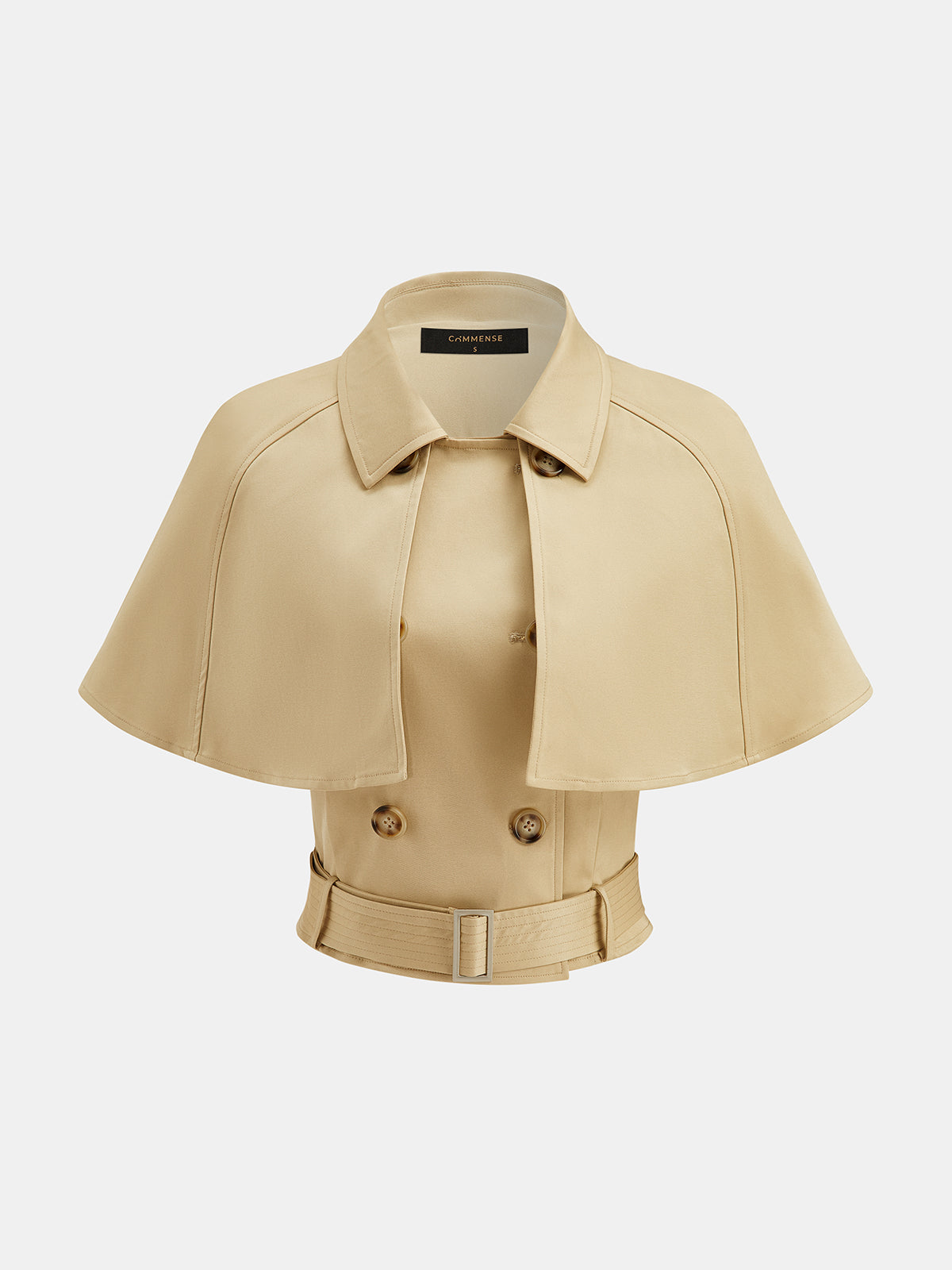 Cape Overlay Belted Trench Top