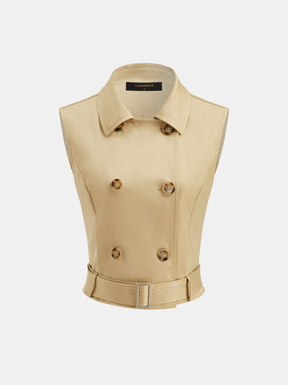 Cape Overlay Belted Trench Top