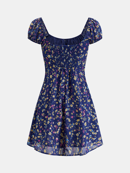 Ditsy Floral Chiffon Mini Dress